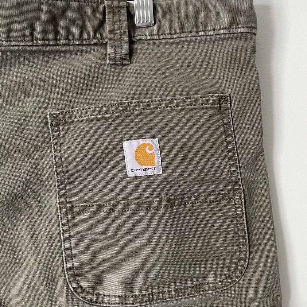 Carhartt Rugged Flex Relaxed Fit Canvas Work Shorts Green Workwear Men's Size 40 - Picture 5 of 10